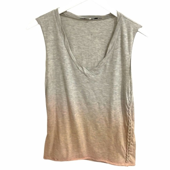 Pam & Gela Ombré Tank Top With Braided Side Detail SZ XS Grey - Picture 1 of 7